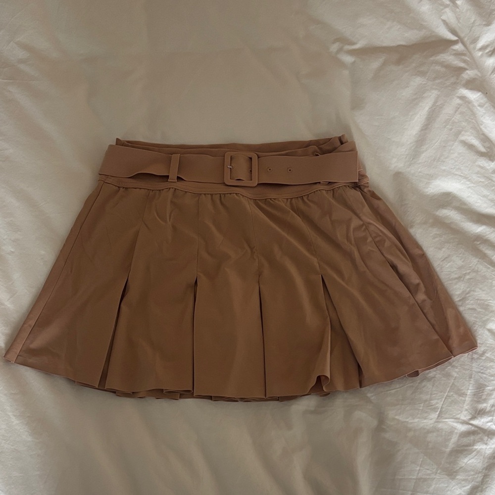 Aerie Tan Pleated Skirt